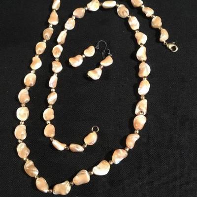 Stauer Maris Mother of Pearl Necklace and Earrings