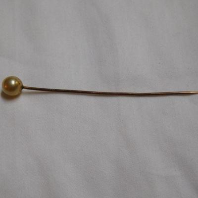 10 k Pearl Stick Pin