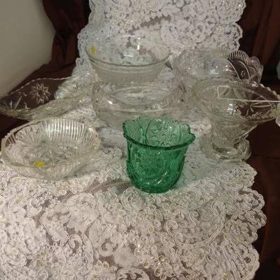 Lot of Crystal and Glass Serving Dishes