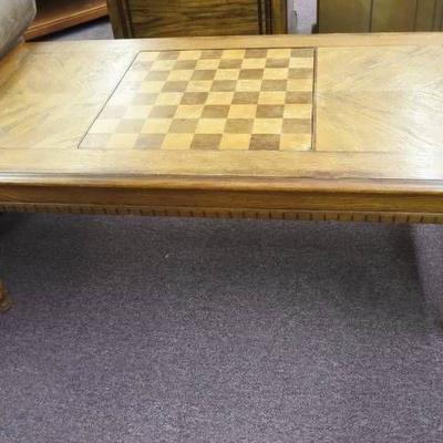 Reversible Game Board Coffee Table (checkers, ches ...