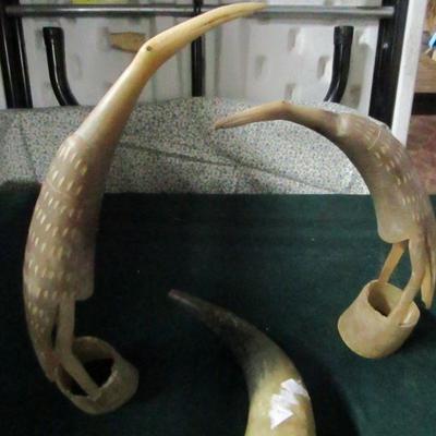 carved horns 
bid at www.wnyauction.com