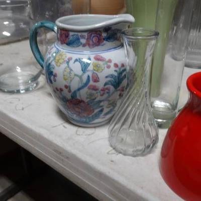 Lot of vases and pitcher