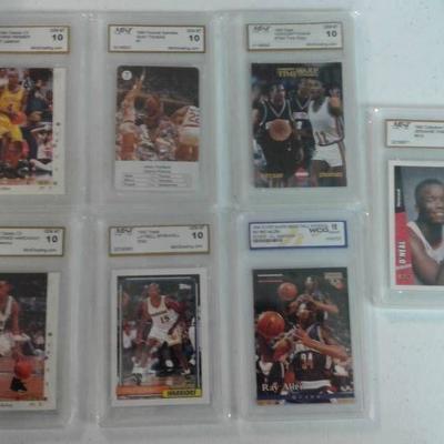 Seven Professionally Graded Basketball Cards All S ...