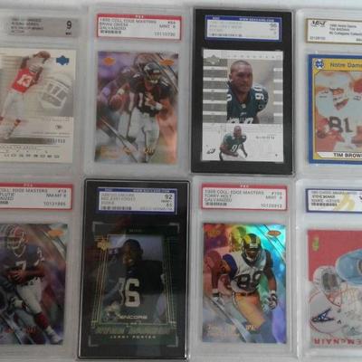 Eight Professionally Graded Football Trading Cards ...