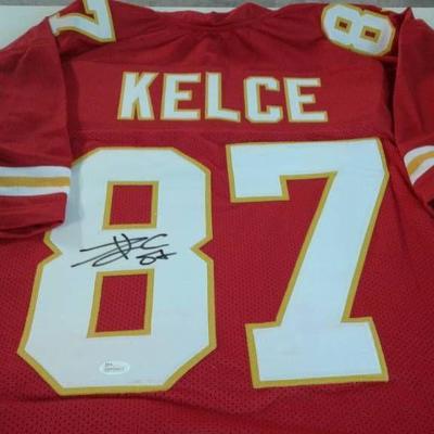 Signed Travis Kelce Custom Kansas City Chiefs #87 ...