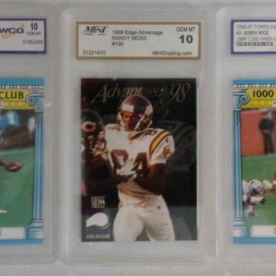 Three Professionally Graded Wide Receiver Football ...