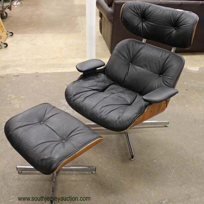  Mid Century Modern Laminated Rosewood Eames Style Chair and Ottoman by “Doerner Faultless” – auction estimate $400-$800 