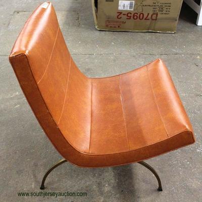  Mid Century Modern Leather Wrap Chrome Legs Lounge Chair â€“ auction estimate $200-$400 