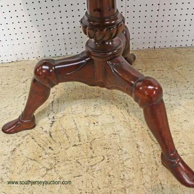  BEAUTIFUL Mahogany Scallop Parlor Table with Human Leg Feet by “Maitland Smith Furniture” – auction estimate $400-$800 