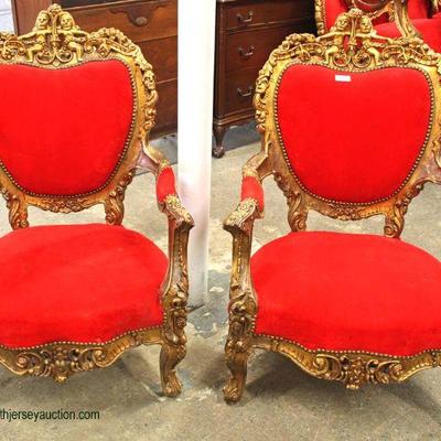 3 Piece French Style Highly Carved Parlor Set â€“ may be sold separate â€“ auction estimate $400-$800 