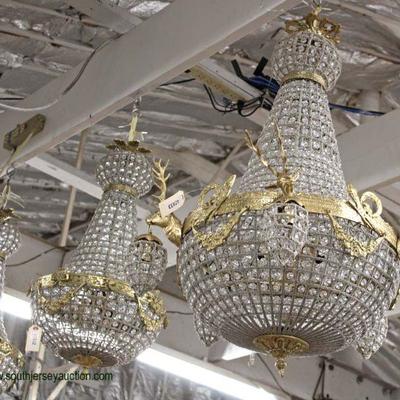  Large Selection of Bronze and Crystal Chandeliers – auction estimate $100-$400 each 