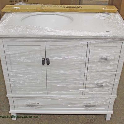 NEW Marble Top 32” Bathroom Vanity with Sink and Backsplash – auction estimate $100-$300
