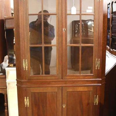  SOLID Cherry 12 Pane Bracket Foot Corner Cabinet by “Craftique Furniture” – auction estimate $400-$800 