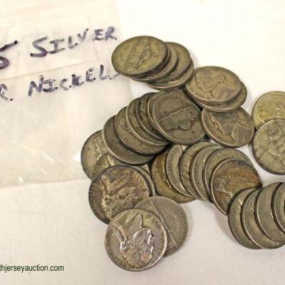  35 Silver War Nickels â€“ auction estimate $10-$20 