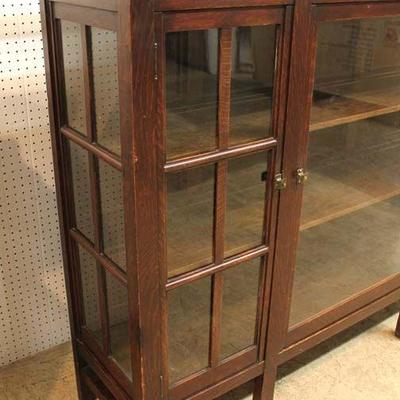 ANTIQUE Mission Oak All Original China Cabinet with Open Plate Rack in the manner of LJ&G Stickley made in Grand Rapids Michigan –...