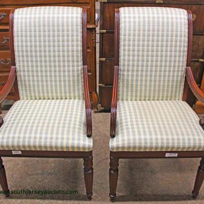  PAIR of NEW Mahogany Frame Arm Chairs – auction estimate $100-$200 