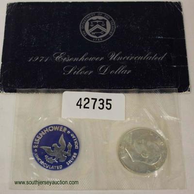  U.S. 1971 Eisenhower Uncirculated Silver Dollar â€“ auction estimate $20-$50 