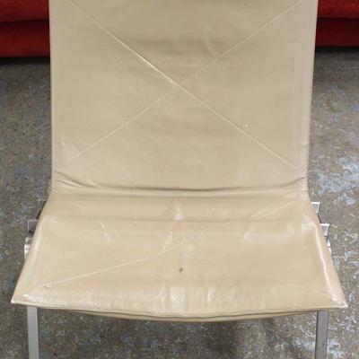 Modern Design Leather and Chrome Lounge Chair â€“ auction estimate $100-$300