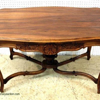  ANTIQUE Walnut French One Drawer Library Desk â€“ auction estimate $200-$400 