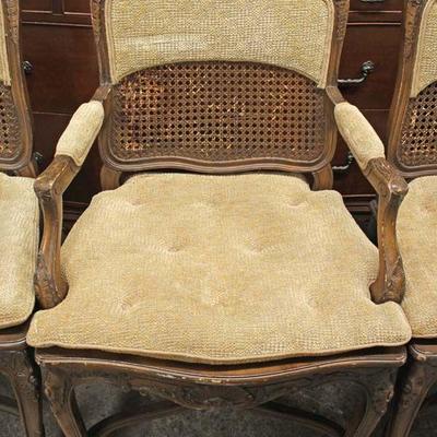  Set of 6 French Style Cane Back and Upholstered Dining Room Chairs â€“ auction estimate $200-$400 