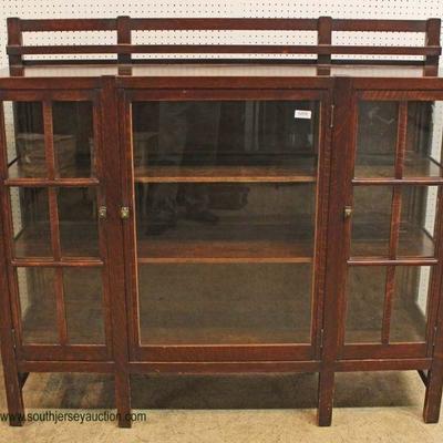  ANTIQUE Mission Oak All Original China Cabinet with Open Plate Rack in the manner of LJ&G Stickley made in Grand Rapids Michigan –...