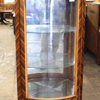 French Style Inlaid Curved Glass Corner Crystal Cabinet â€“ auction estimate $100-$300