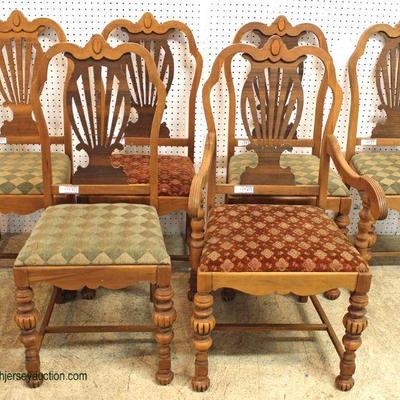 Depression 10 Piece Walnut Two Tone with Birdseye Maple Dining Room Set – table has 1 Leaf – auction estimate $700-$1200 