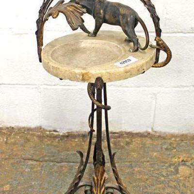 ANTIQUE Bronze and Iron Marble Ashtray with Lion and Snake – auction estimate $100-$300