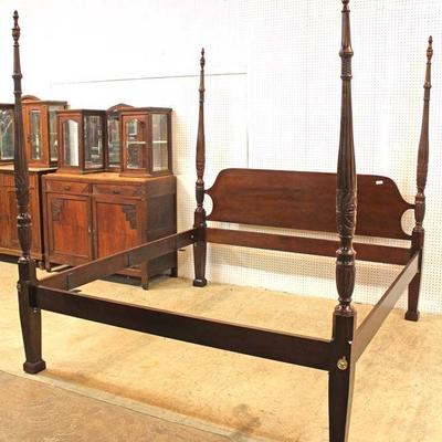  SOLID Mahogany 4 Poster King Size Bed with Full Canopy by “Drexel Furniture” – auction estimate $400-$800 