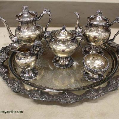  NICE VINTAGE 6 Piece Silver Plate Tea Set â€“ auction estimate $100-$300 
