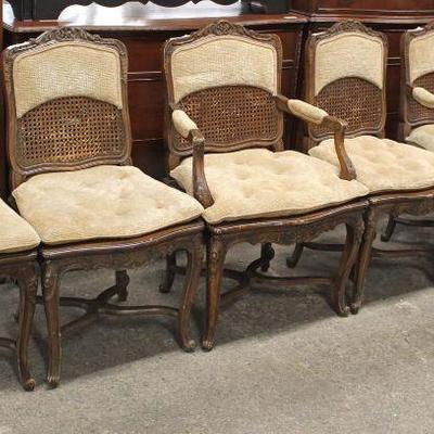  Set of 6 French Style Cane Back and Upholstered Dining Room Chairs â€“ auction estimate $200-$400 