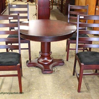 Contemporary LIKE NEW 5 Piece Mahogany Finish Table and 4 Chairs American Heirloom Collection by “Zimmerman Chair Shop” – auction...