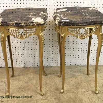  SOLID Bronze and Marble 3 Piece Living Room Table Set in the French Style – may be offered separate – auction estimate $400-$800 