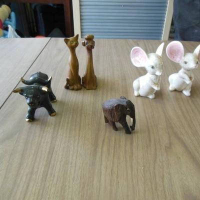 Small Figurine Lot- Ceramic-Wood -Resin- FUN!