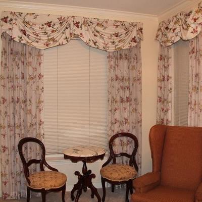 #523  Custom window sheers and valances for 2 windows

PRICE:  $70