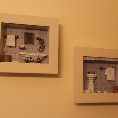 #207 lot- 2pc Shadow boxes/bathroom decor
PRICE:  $4