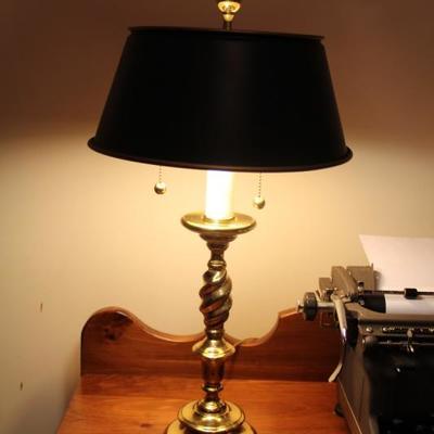 #312  Brass library lamp w/2 switches 24