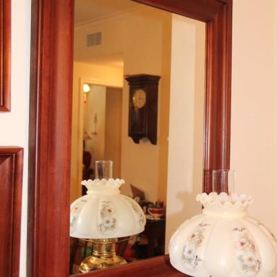 #603  Cherry/Mahogany Framed Mirror
27 1/8"W x 35 1/8"T x 1 1/4"D
PRICE:  $40