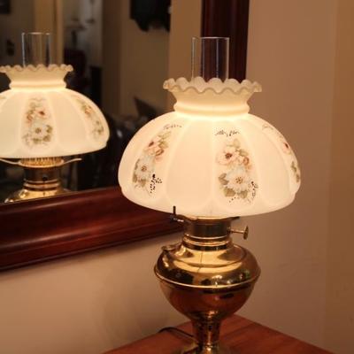#602  Miller Lantern/light w/handpainted shade
20 1/2" T
PRICE:  $20