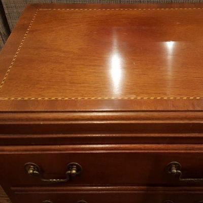 Top side of chippendale chest with inlay