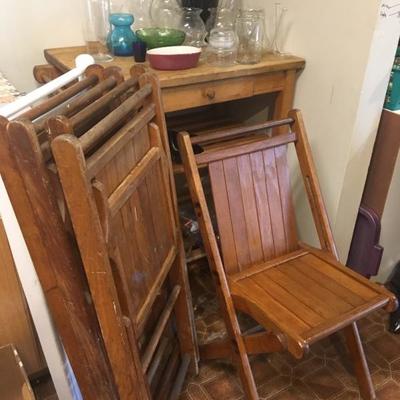 Vintage Church Chairs! Solid wood!