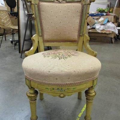 Vintage Eastlake Needpoint Ornate Painted Chair -E ...