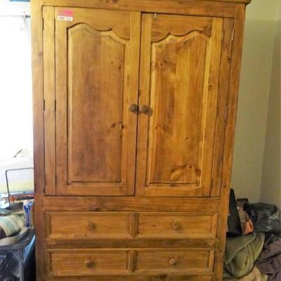 Solid Natural Wood Armoire