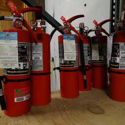 Lot of 6 Fire Extinguishers and Miscellaneous Clea ...