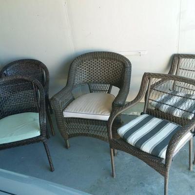5 Outdoor Faux Rattan Chairs