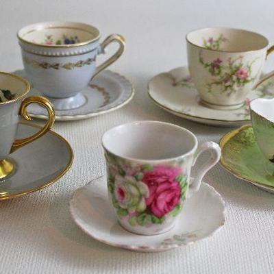 collection of demitasse cups & saucers