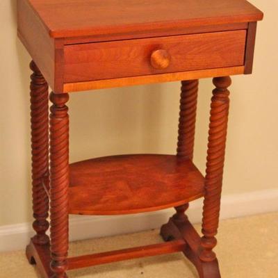 side table/wash stand in cherry with spiral legs