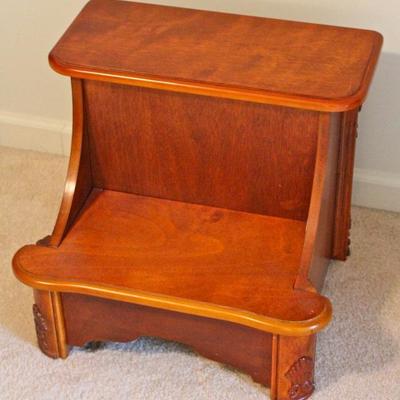wood step stool with storage compartment