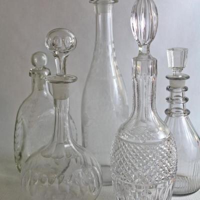 collection of decanters