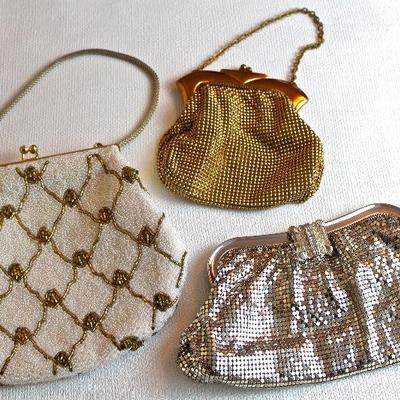 Whiting & Davis mesh evening bags, beaded evening bag